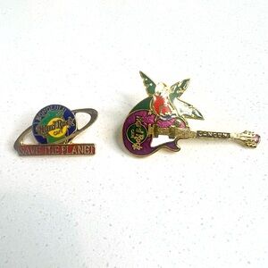 Hard Rock Cafe pins. Set of 2. Honolulu Save the Planet and Cancun Guitar